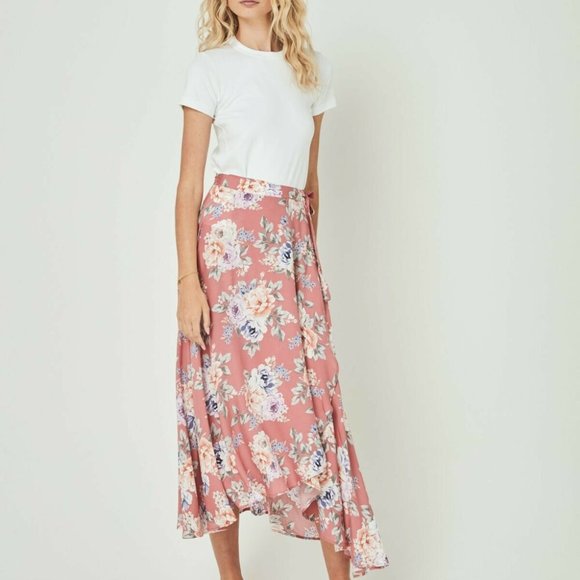 AUGUSTE THE LABEL Fleur Pascal Floral Midi Maxi Wrap Skirt - Picture 8 of 16